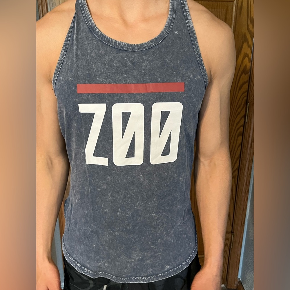 Mens Raw Gear distressed blue tank top size medium - Picture 4 of 7